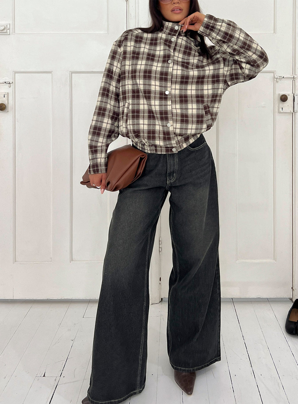 Naylor Wide Leg Jeans Grey Wash Petite