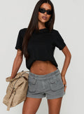 Headphones On Micro Cargo Short Charcoal