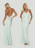 Flip A Switch Satin Lace Slip Maxi Dress Mint