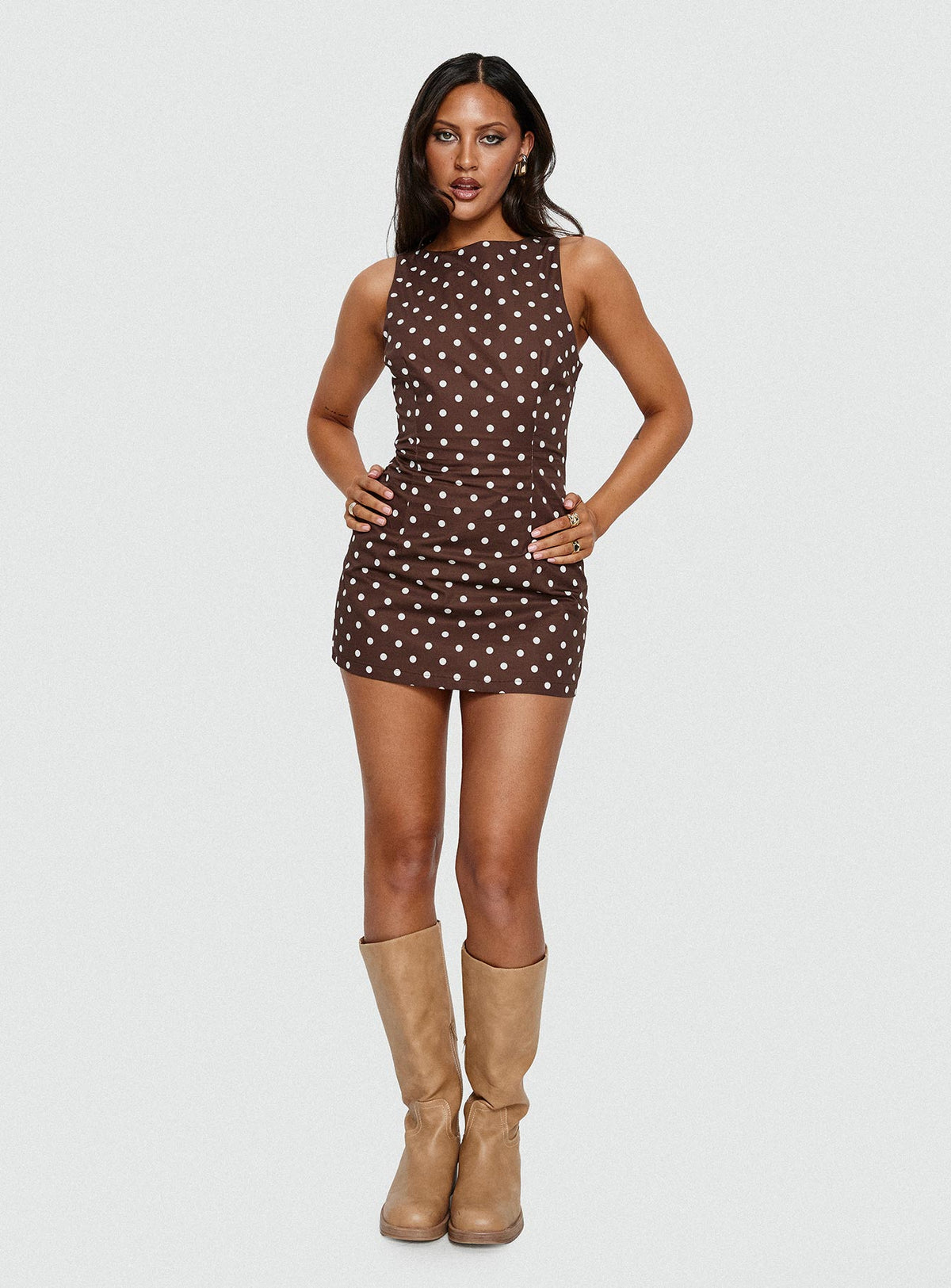 Yumiko Romper Brown Polka Dot