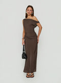 Sweetheart Off Shoulder Maxi Dress Chocolate