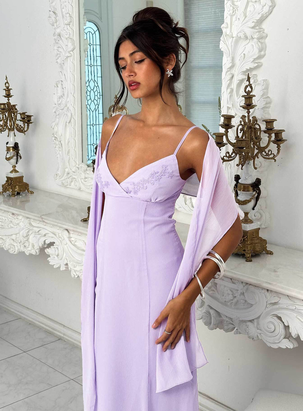 Jadira Scarf Maxi Dress Purple