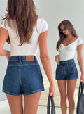 Take My Breath Denim Shorts Blue