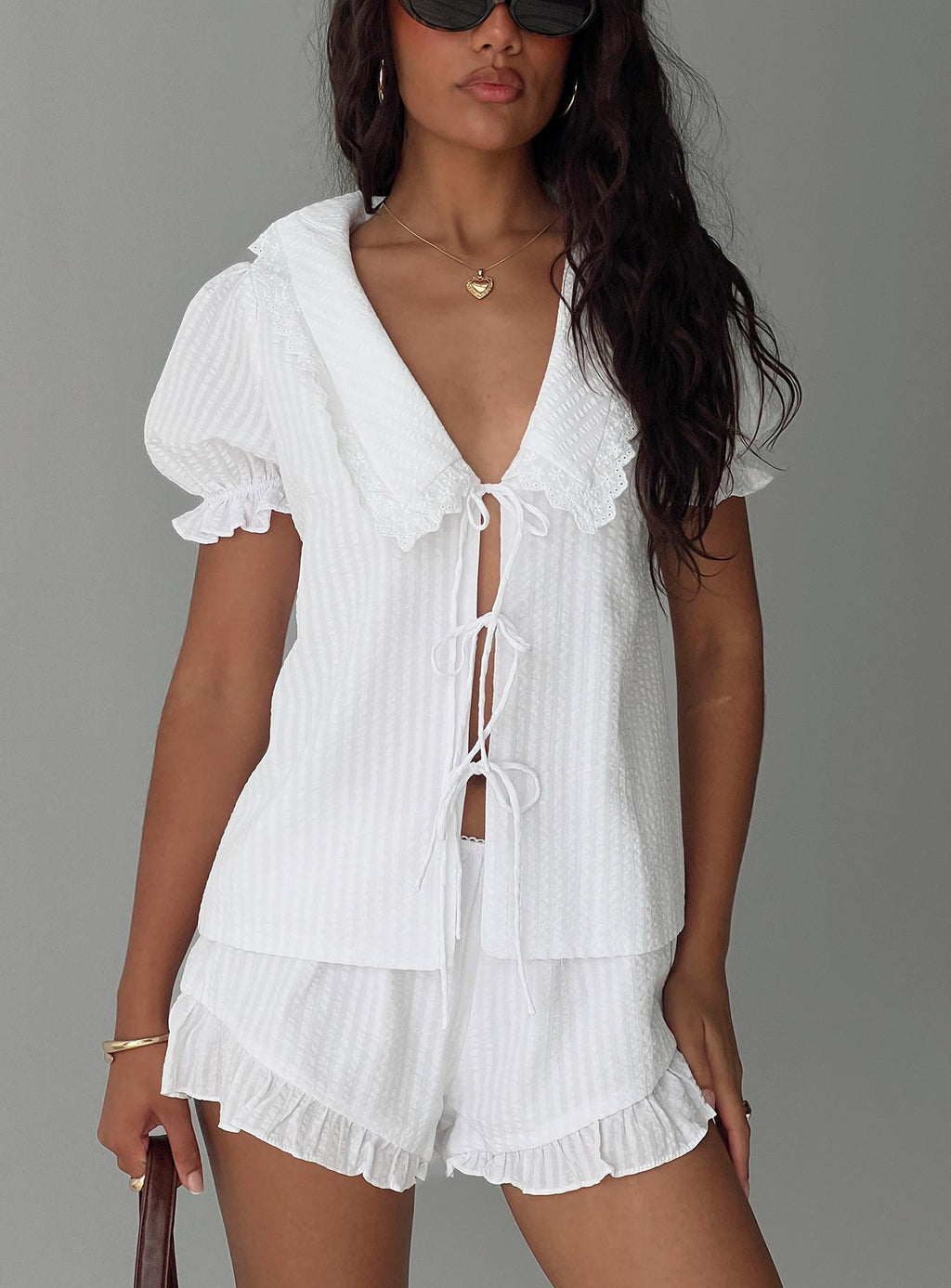 Eternal Sun Collared Set White