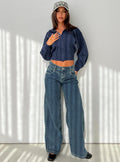 Shanna Relaxed Low Rise Jeans Acid Raw Wash