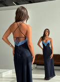 Call My Lover Lace Slip Maxi Dress Navy