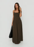 Magnolie Shirred Maxi Dress Green
