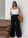 Goldie High Rise Wide Leg Jeans True Black Curve