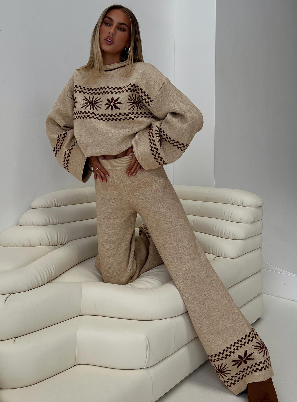 Anok Star Pants Brown / Cream