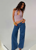 Polaris Mid Rise Straight Leg Jeans Mid Blue