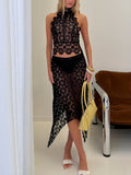 Trophy Sheer Midi Skirt Black