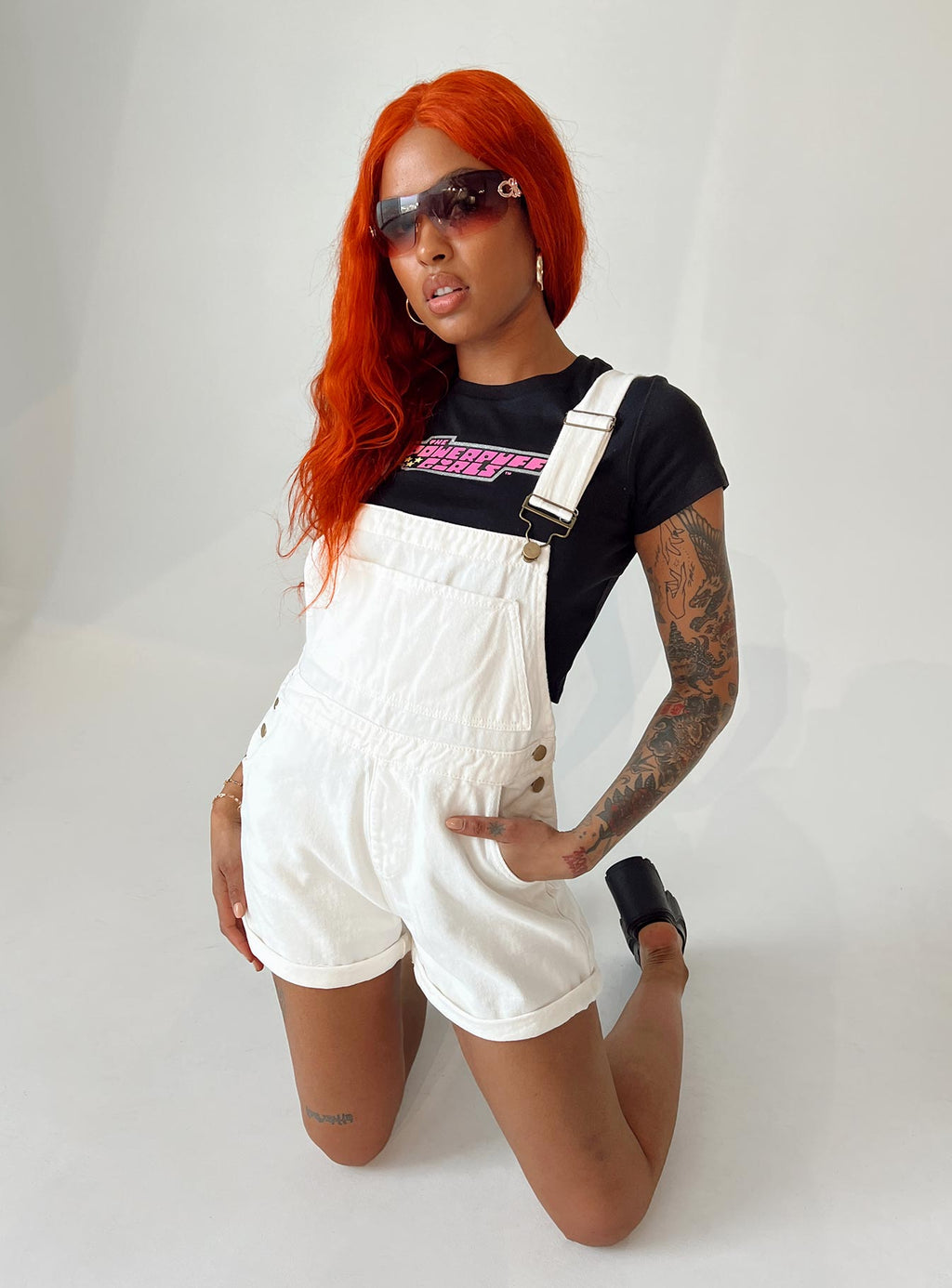 Kacey Short Overalls White