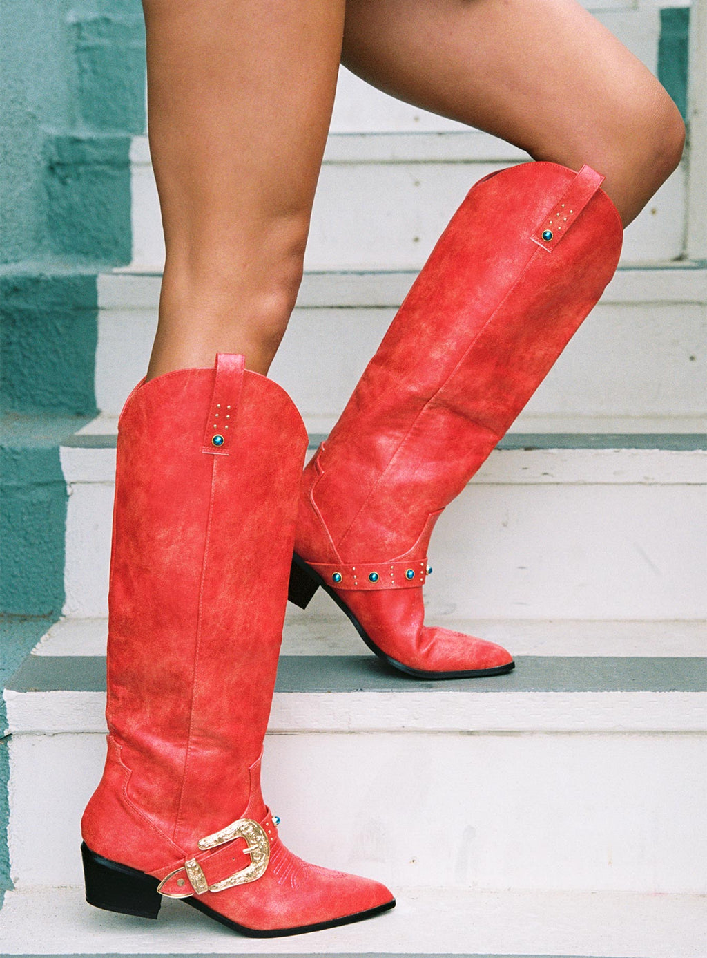 Rhode Cowboy Boots Red