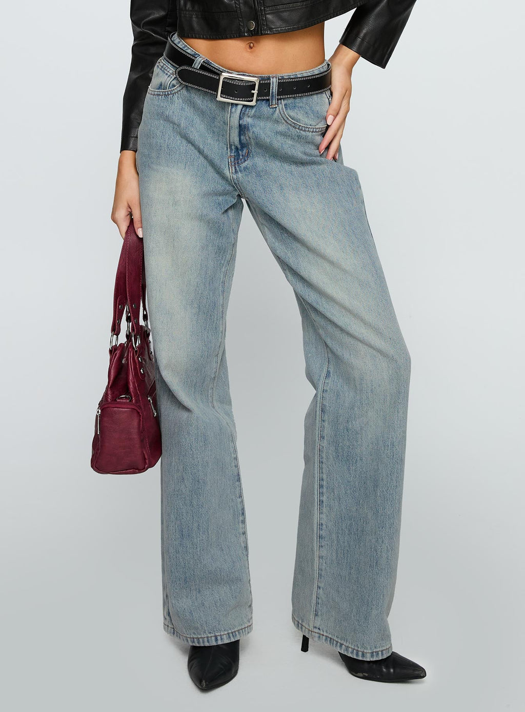 Echo Park High Rise Straight Leg Jeans Vintage Wash