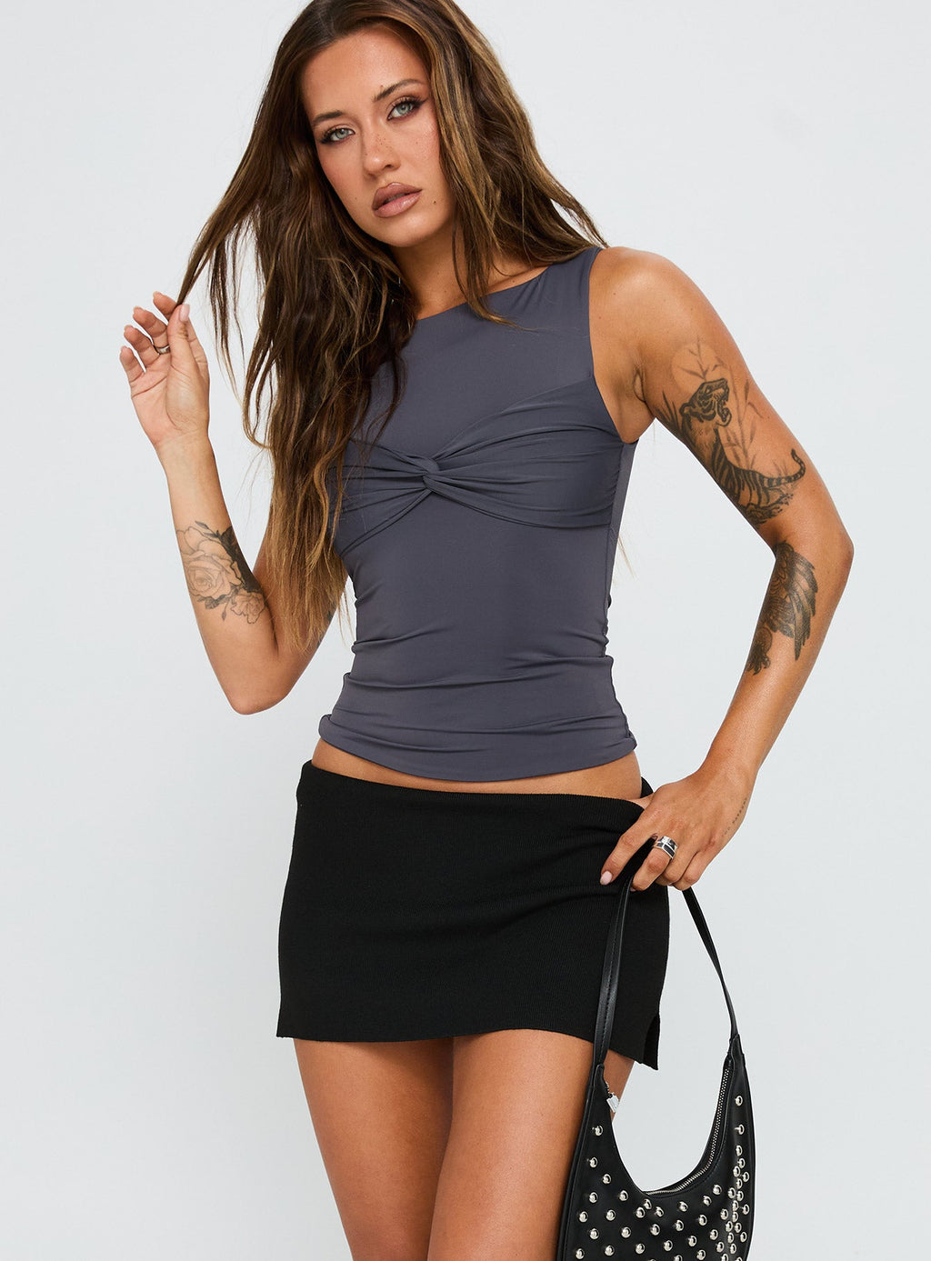 Sparky Mid Rise Skort Black