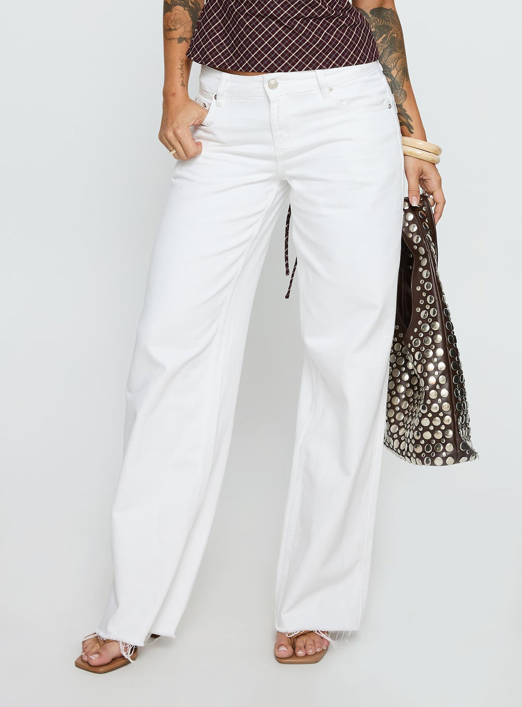 Sabryna Low Rise Straight Leg Jeans White