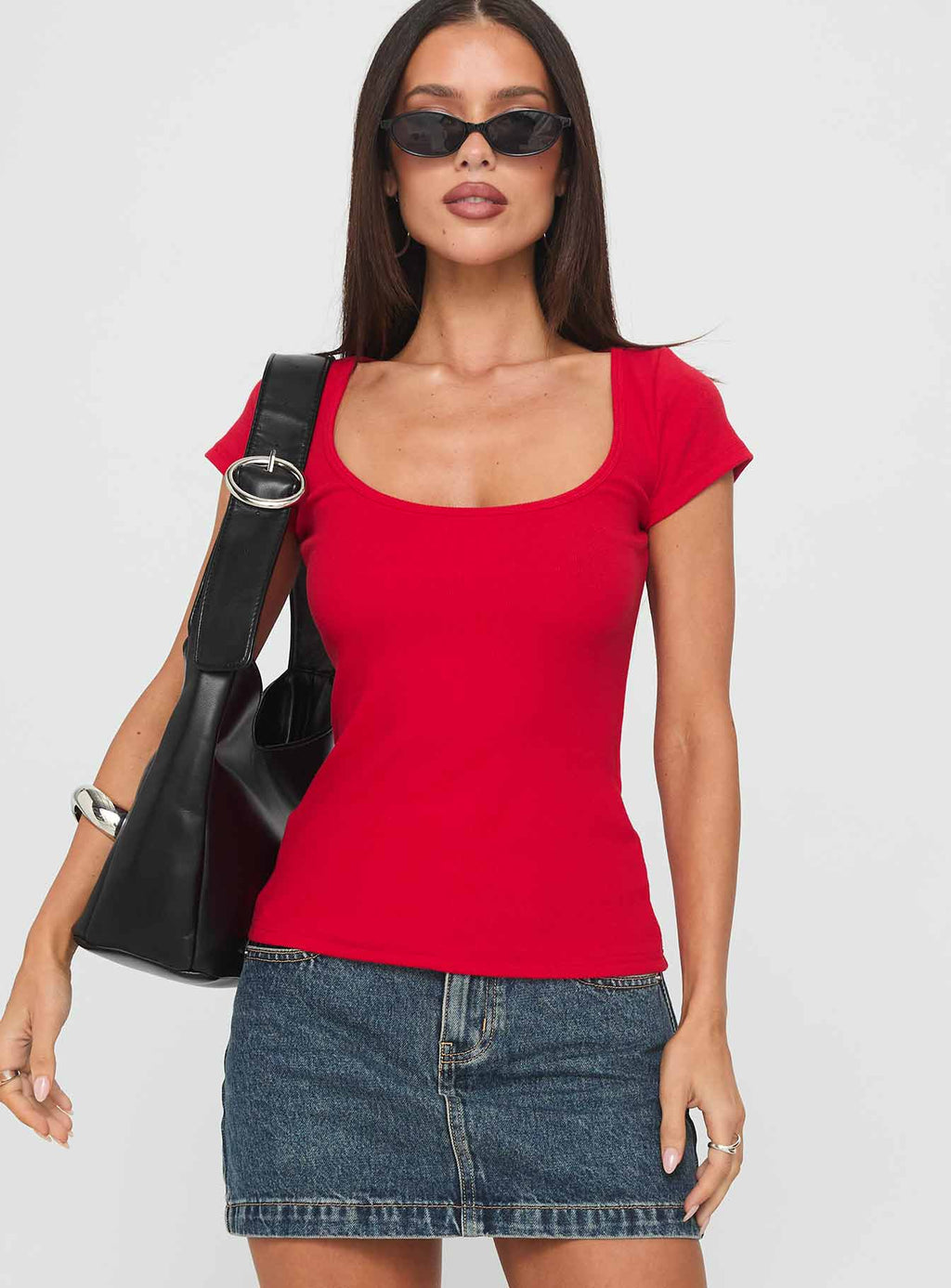 Baseline Scoop Tee Red