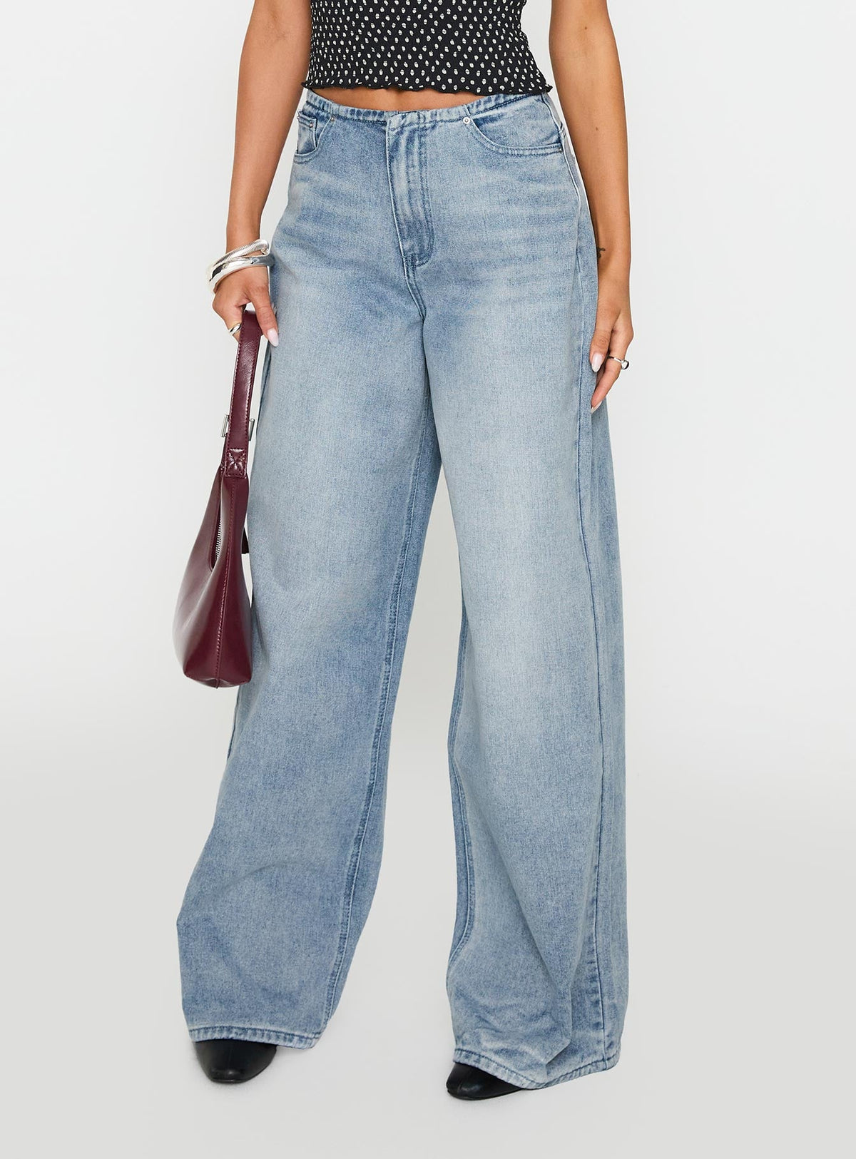 Bowe Low Rise Wide Leg Jeans Blue