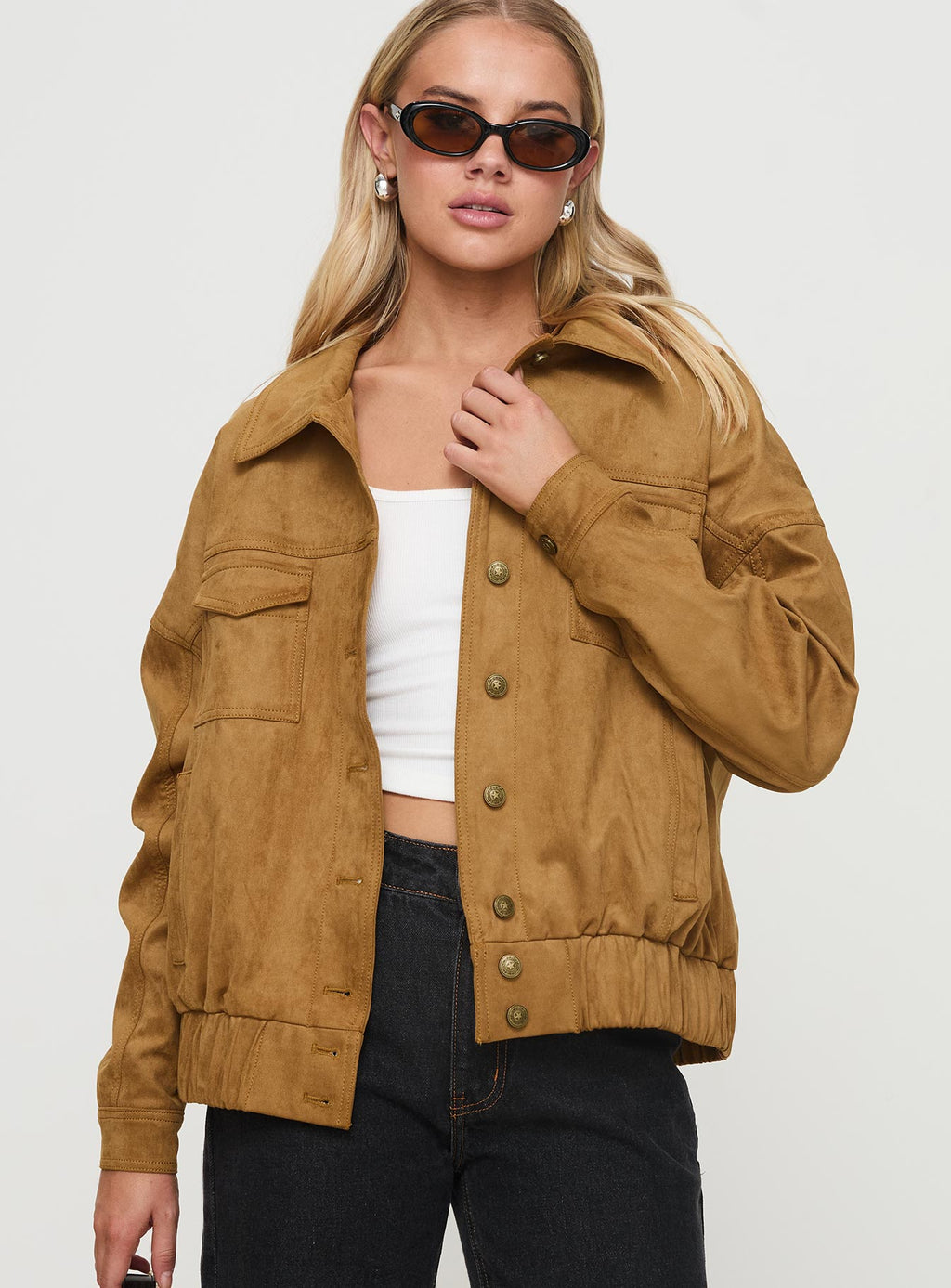 Ristretto Faux Suede Bomber Brown