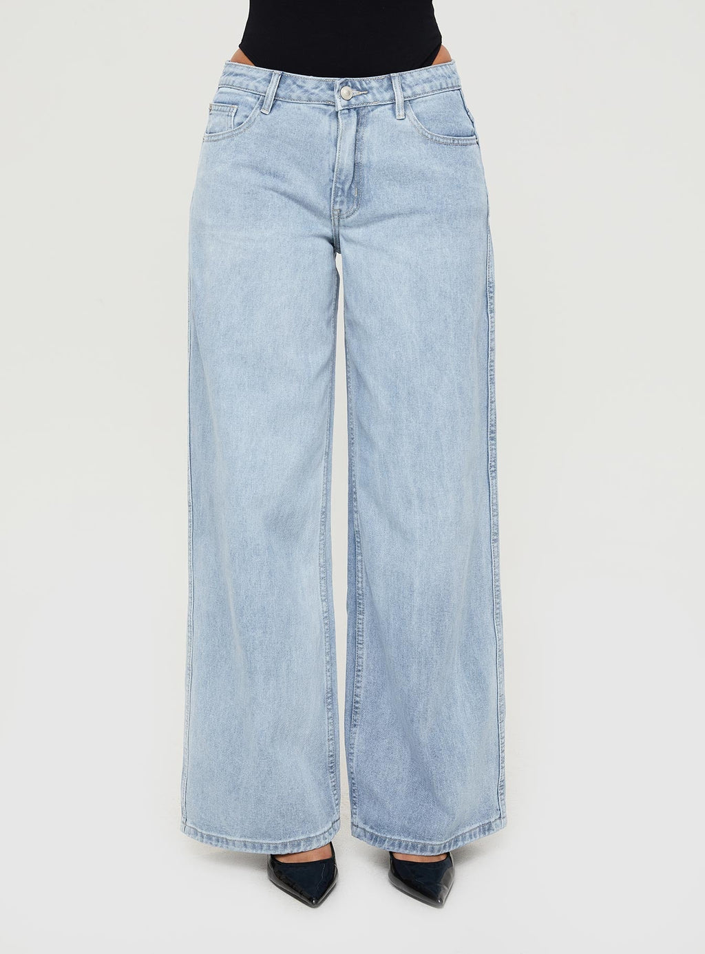 Ramos Low Rise Wide Leg Jeans Light Blue Wash Petite