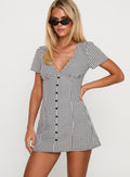 Loveliness Playsuit Black / White Check