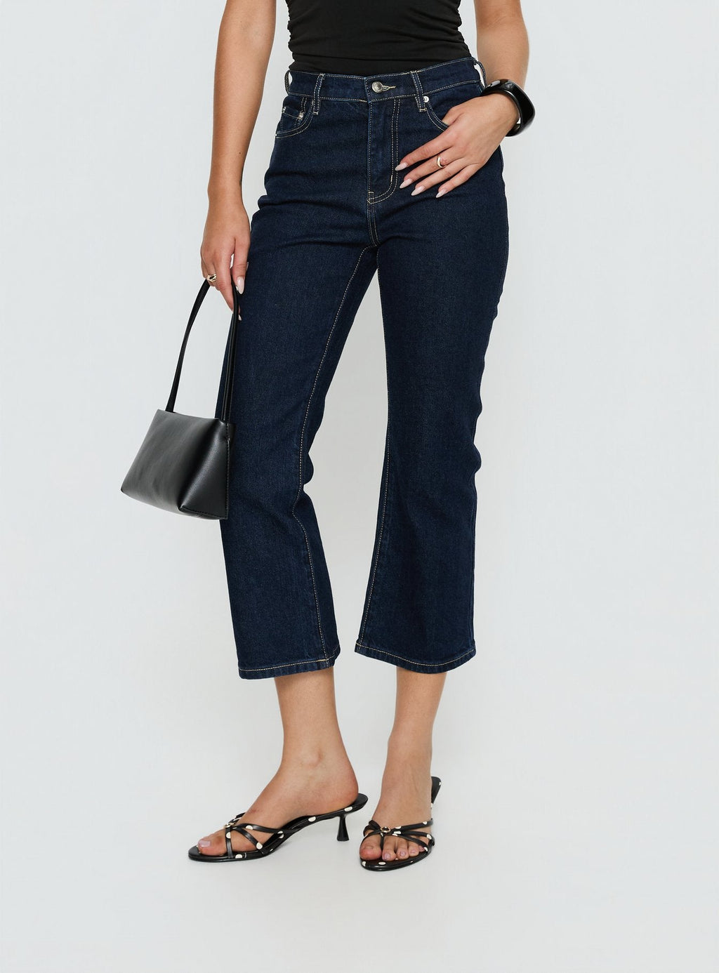 Cindee High Rise Cropped Jeans Raw Indigo