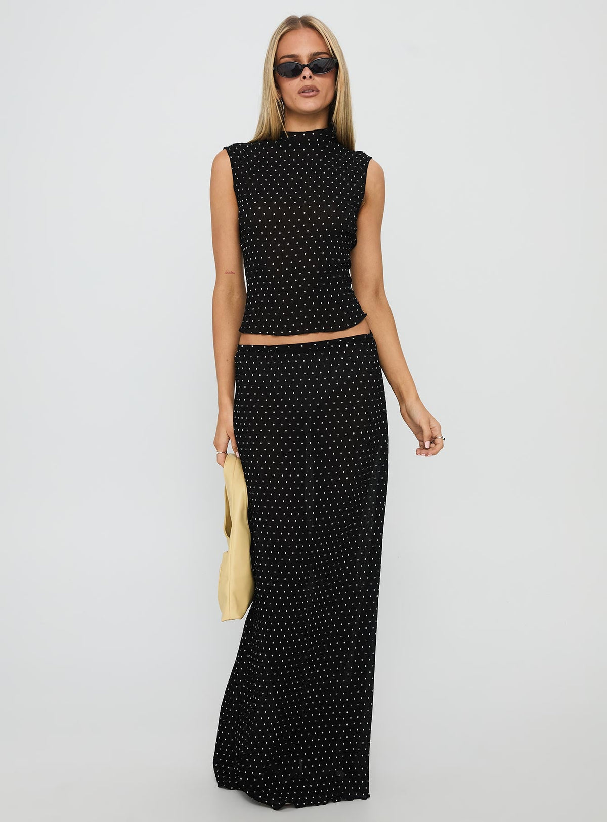 Ford Maxi Skirt Onyx Polka Dot