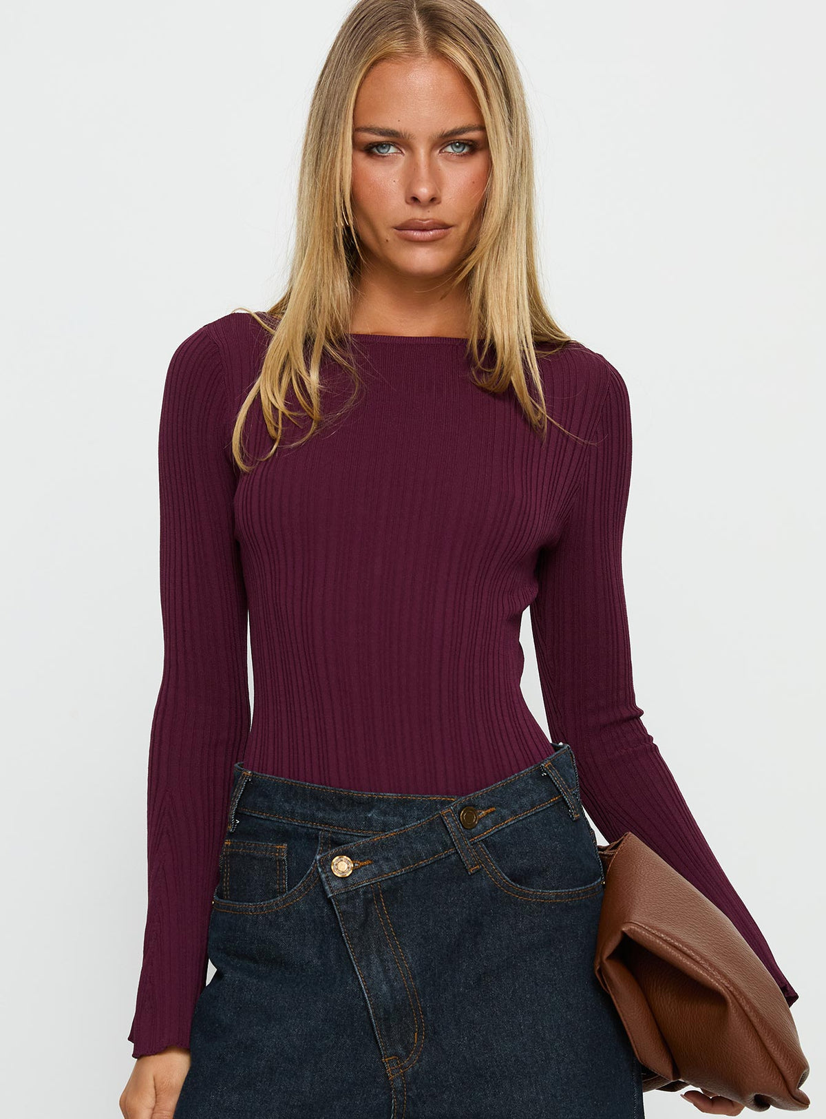 Mayok Long Sleeve Bodysuit Plum