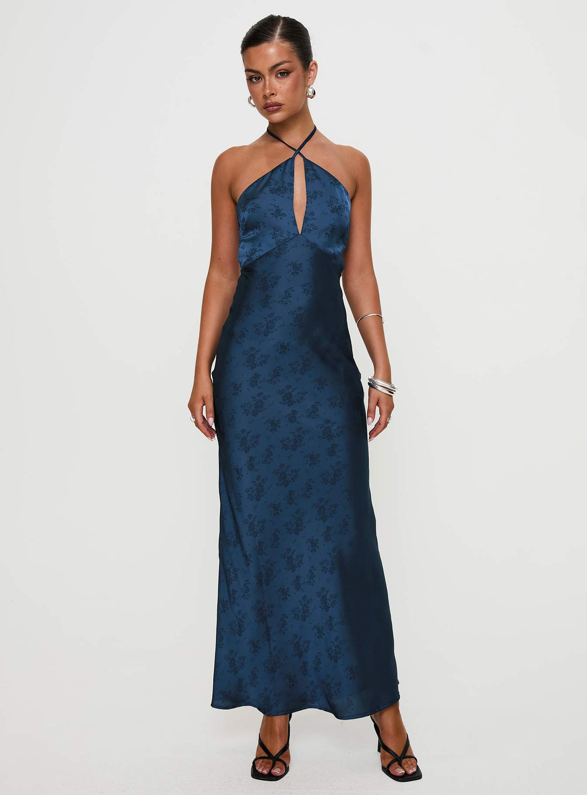 Limosina Halter Maxi Dress Navy