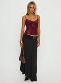 Nola Hardware Slit Maxi Skirt Black
