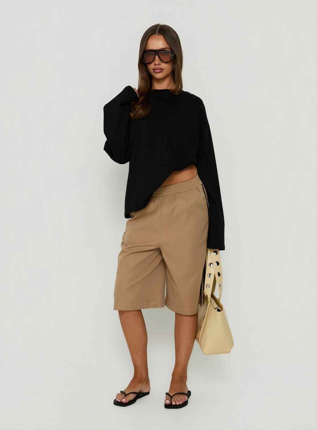 Boe Longline Track Shorts Brown