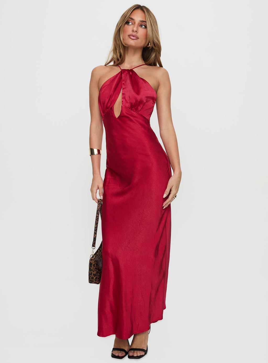 Saja Cut Out Maxi Dress Red