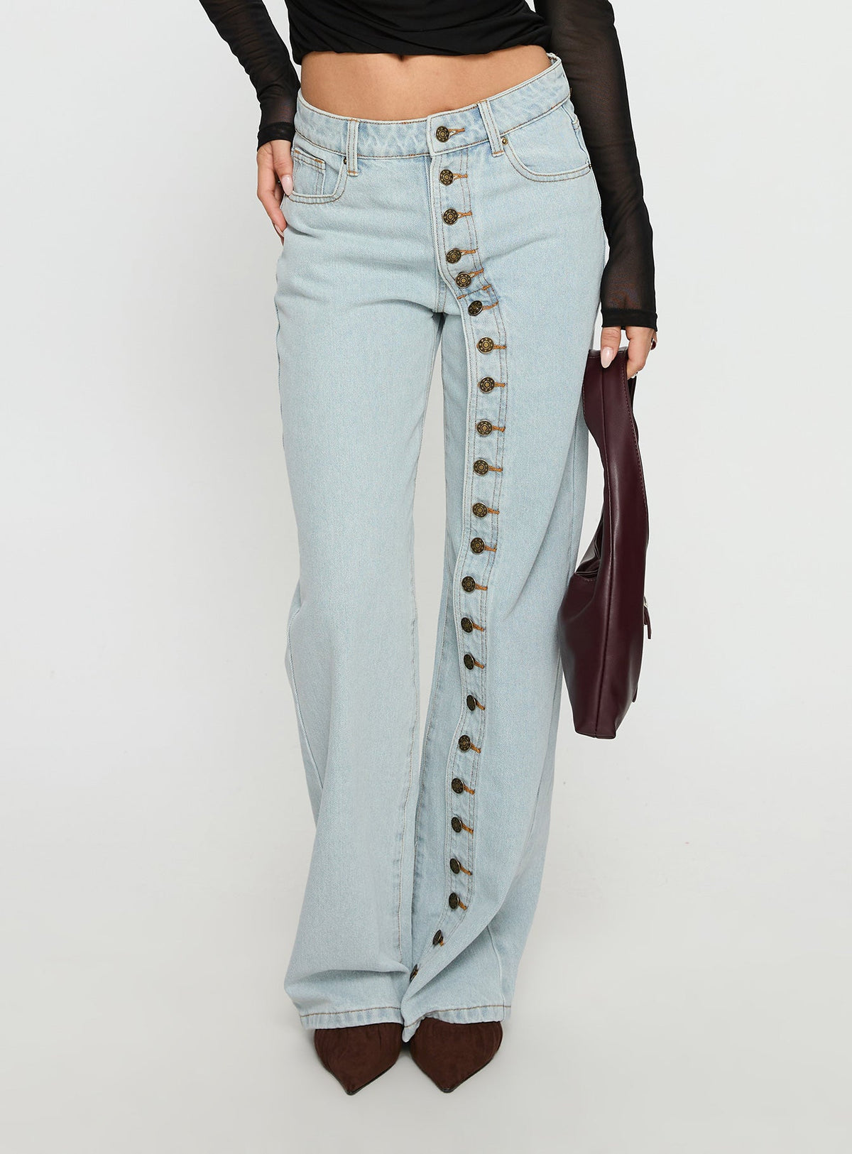 Penny Mid Rise Straight Leg Jeans Light Denim