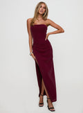 Jeniva Straplesss Maxi Dress Plum