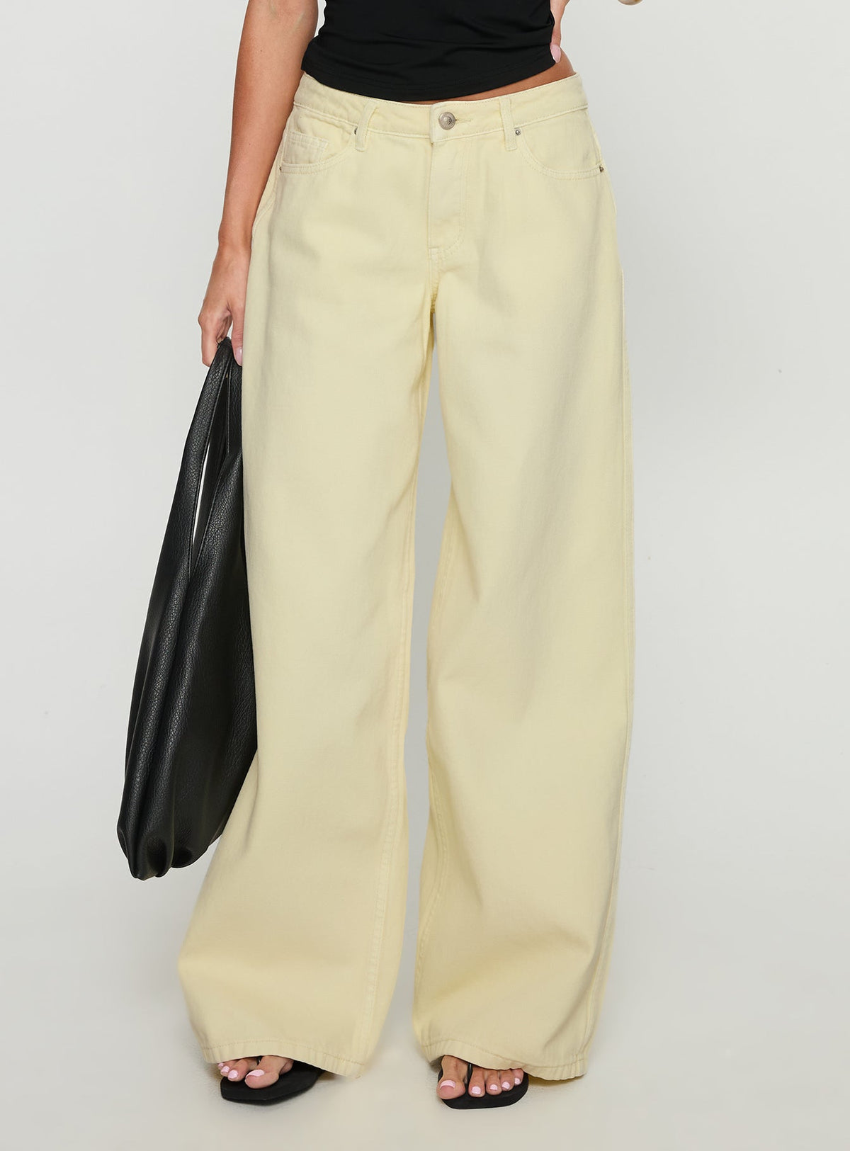 Ramos Low Rise Wide Leg Jeans Butter Lemon