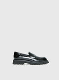 Face The Wind Faux Leather Loafers Black