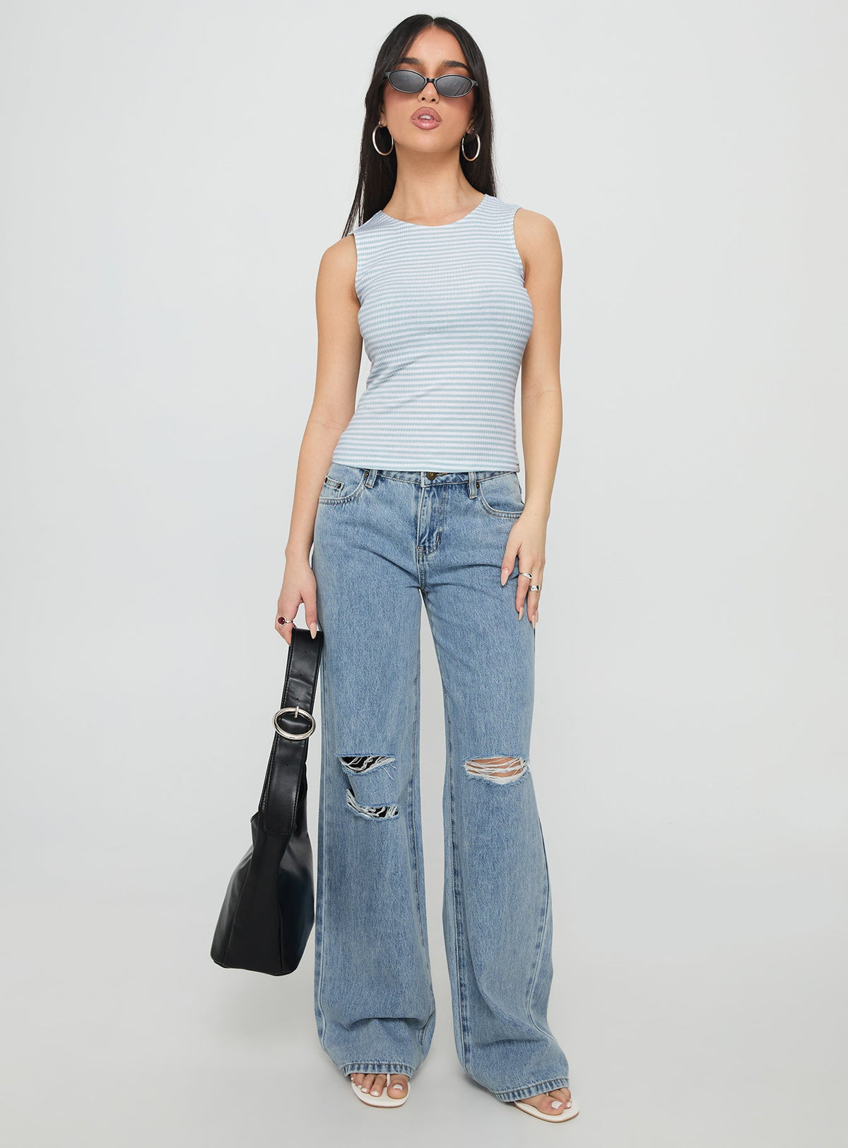 Kadison Low Rise Straight Leg Jeans Mid Wash Blue