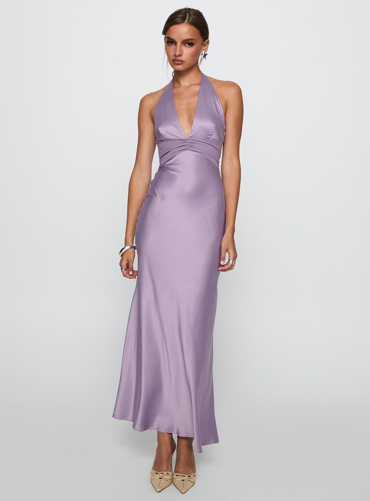 Rousseau Halter Maxi Dress Mauve