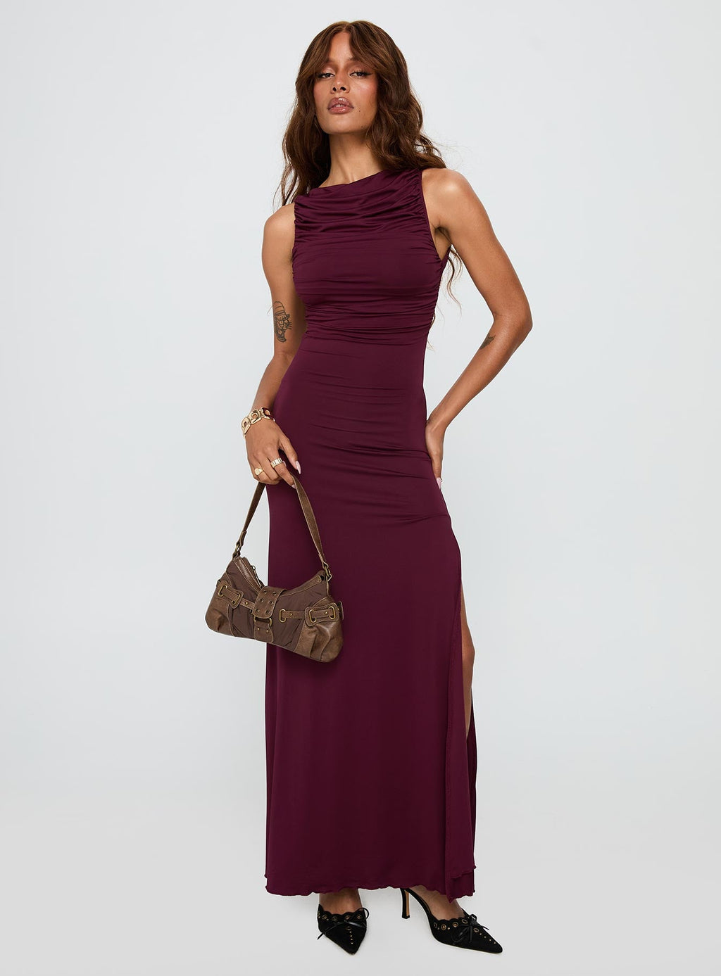 Undeniable Cut Out Maxi Dress Plum