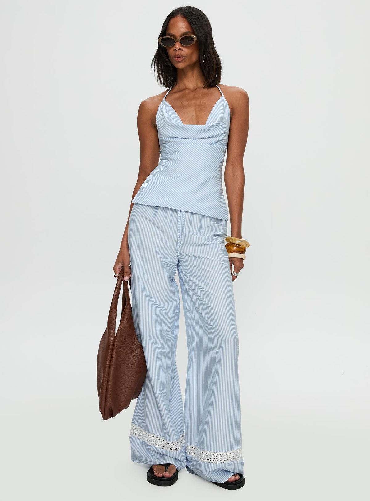 Summer Too Hot Pant Blue Stripe