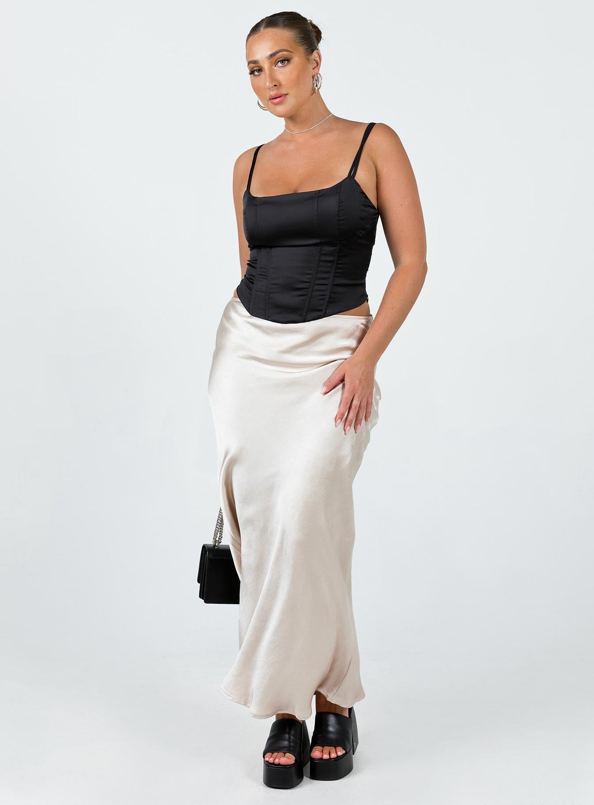 Haley Maxi Skirt Champagne