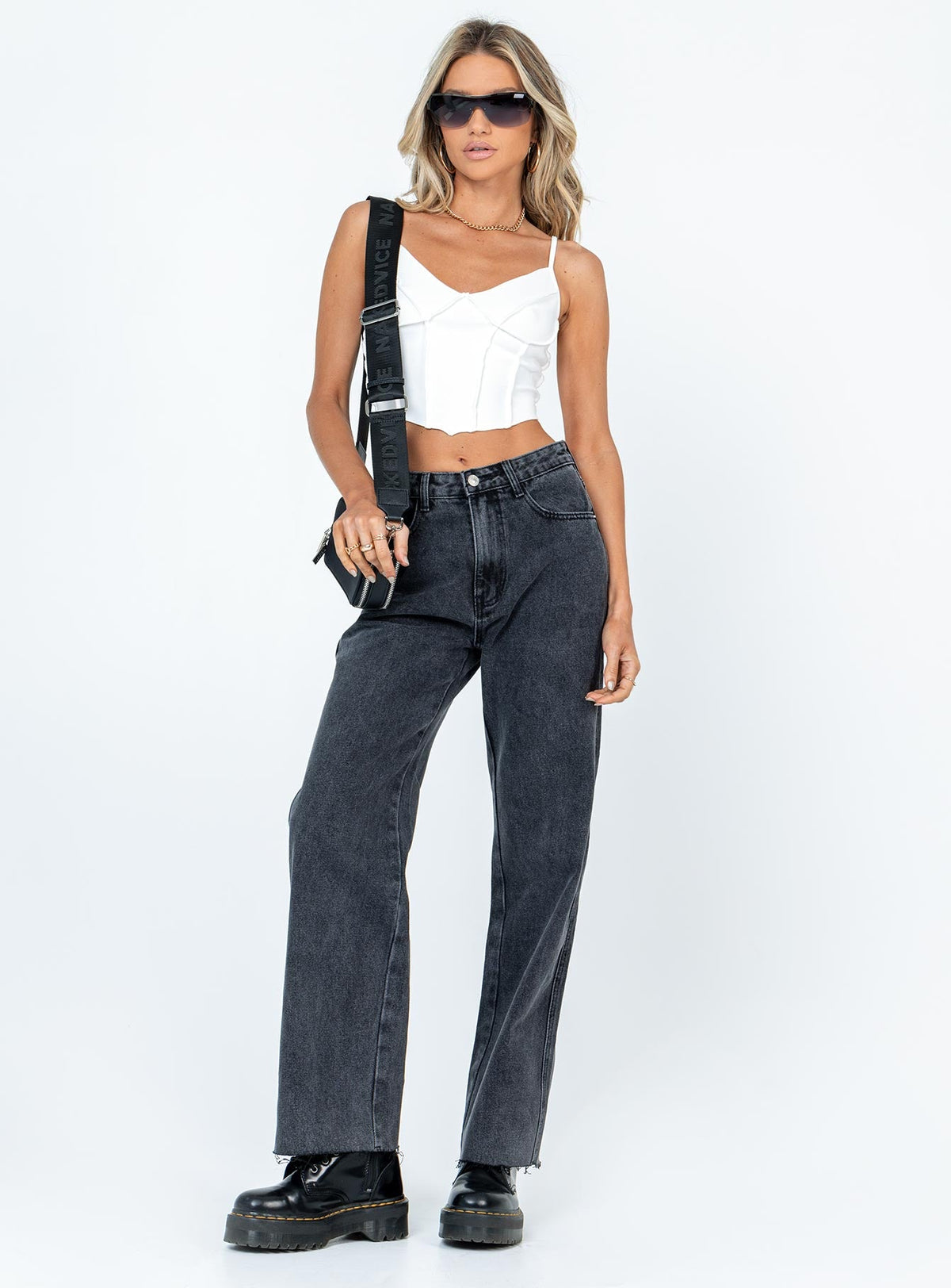 Arlington High Rise Straight Leg Denim Jeans Black