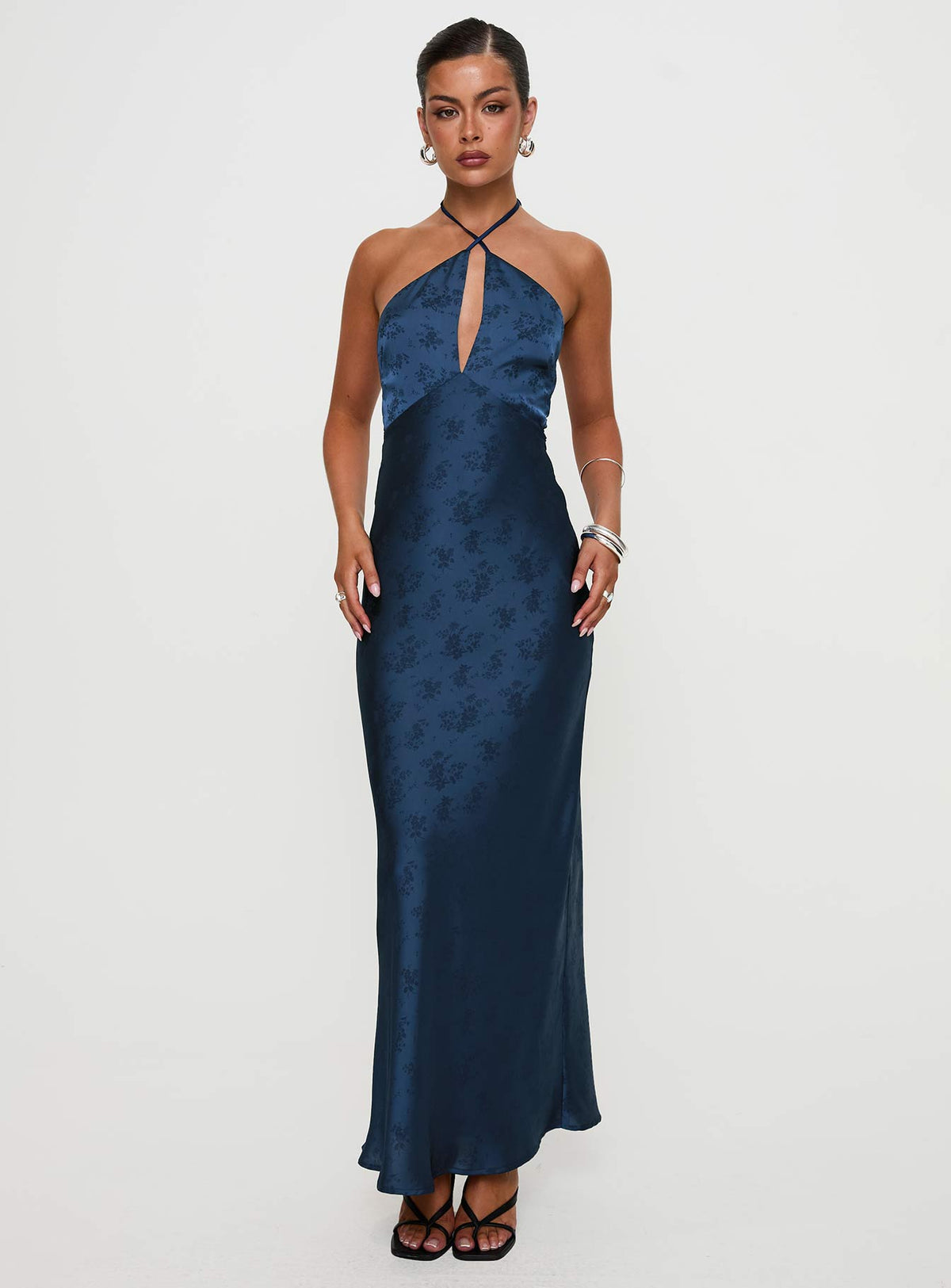 Limosina Halter Maxi Dress Navy
