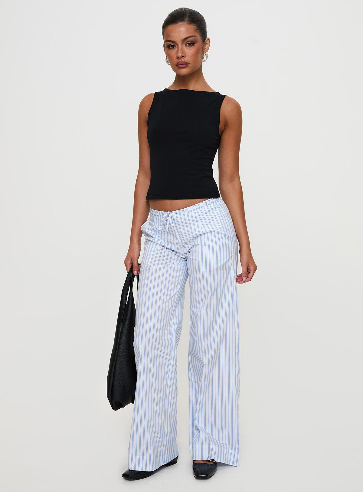 Collied Low Rise Pants Blue / White Stripe