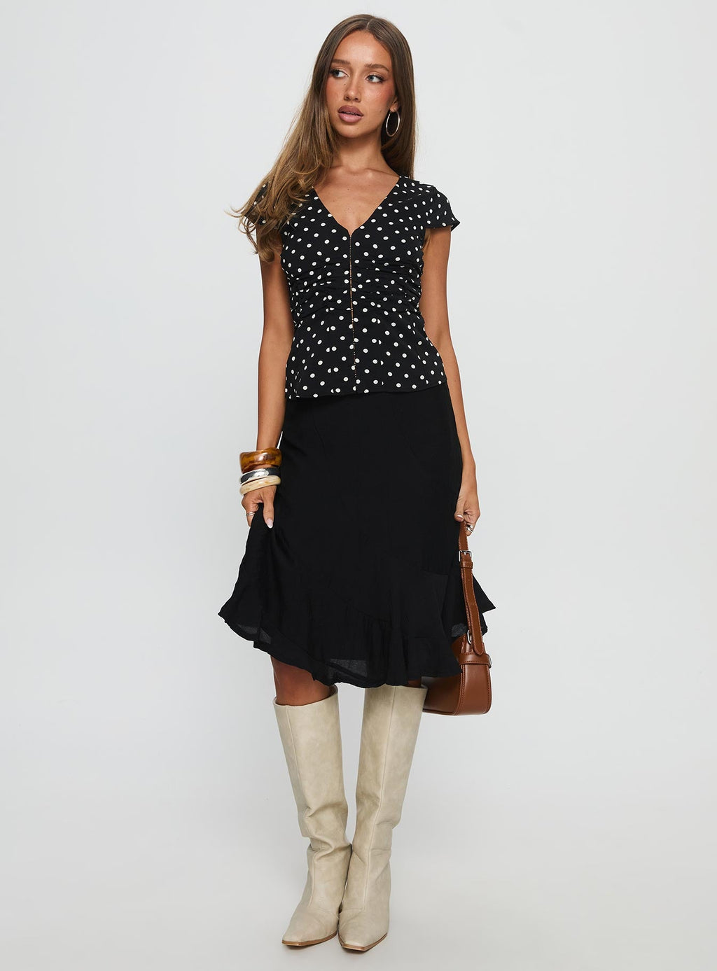 With Kindness Midi Skirt Black