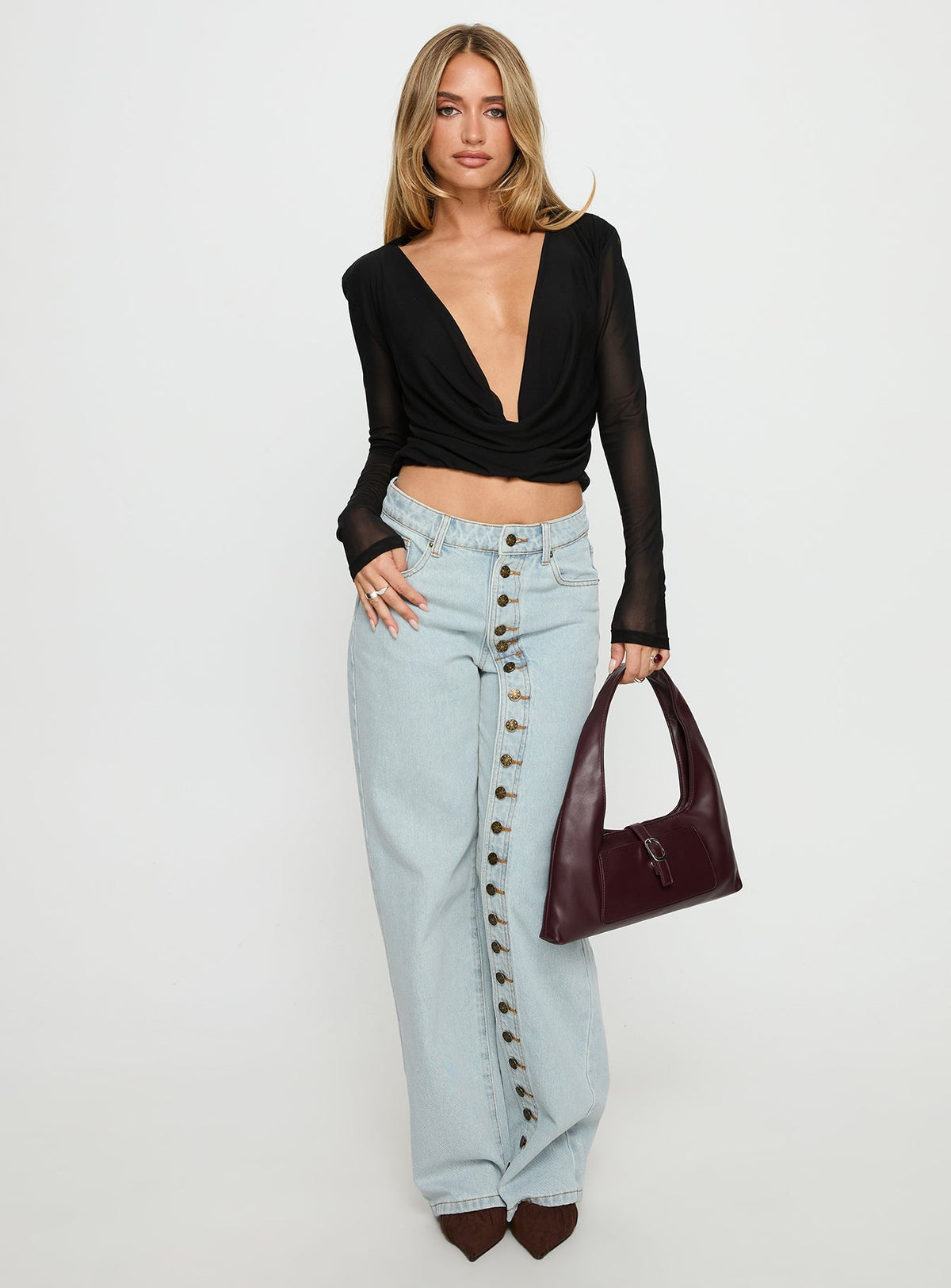 Penny Mid Rise Straight Leg Jeans Light Denim