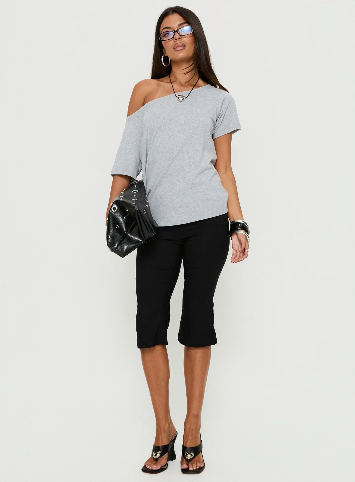 Icon Baby Off Shoulder Top Grey