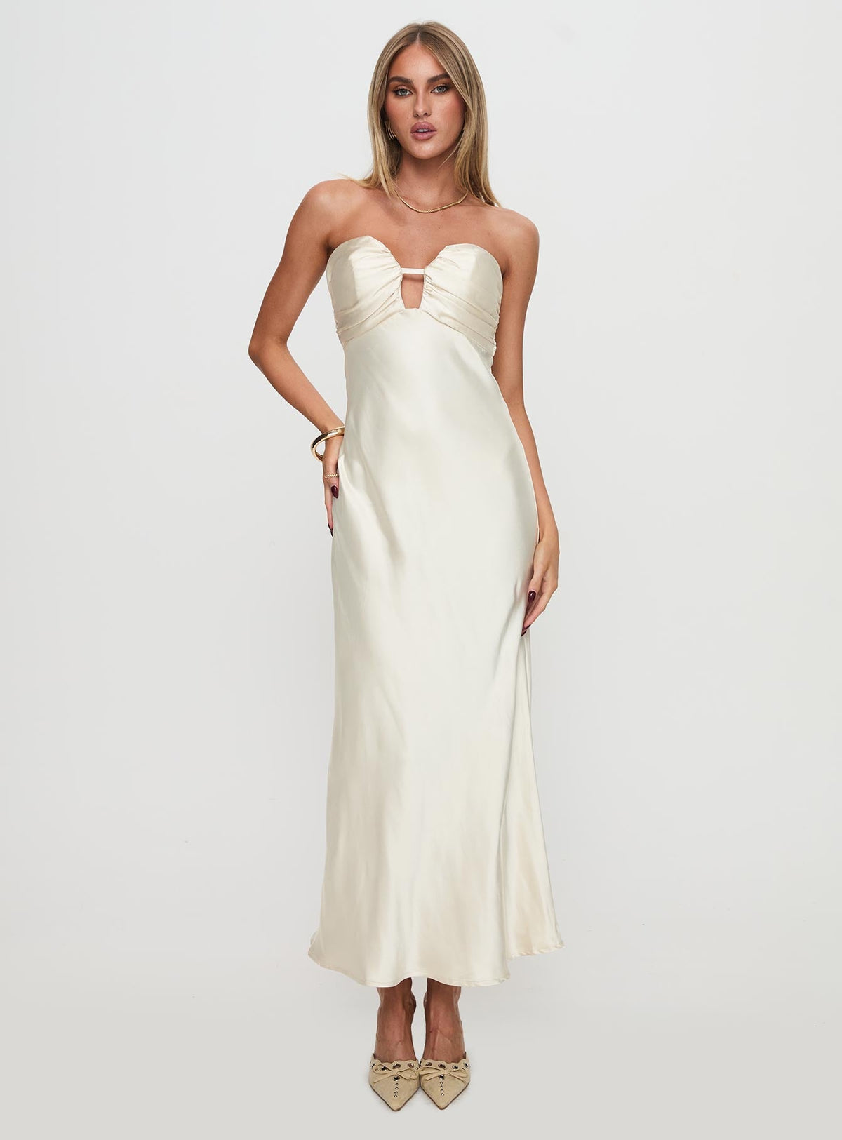 Cyprian Strapless Maxi Dress Champagne