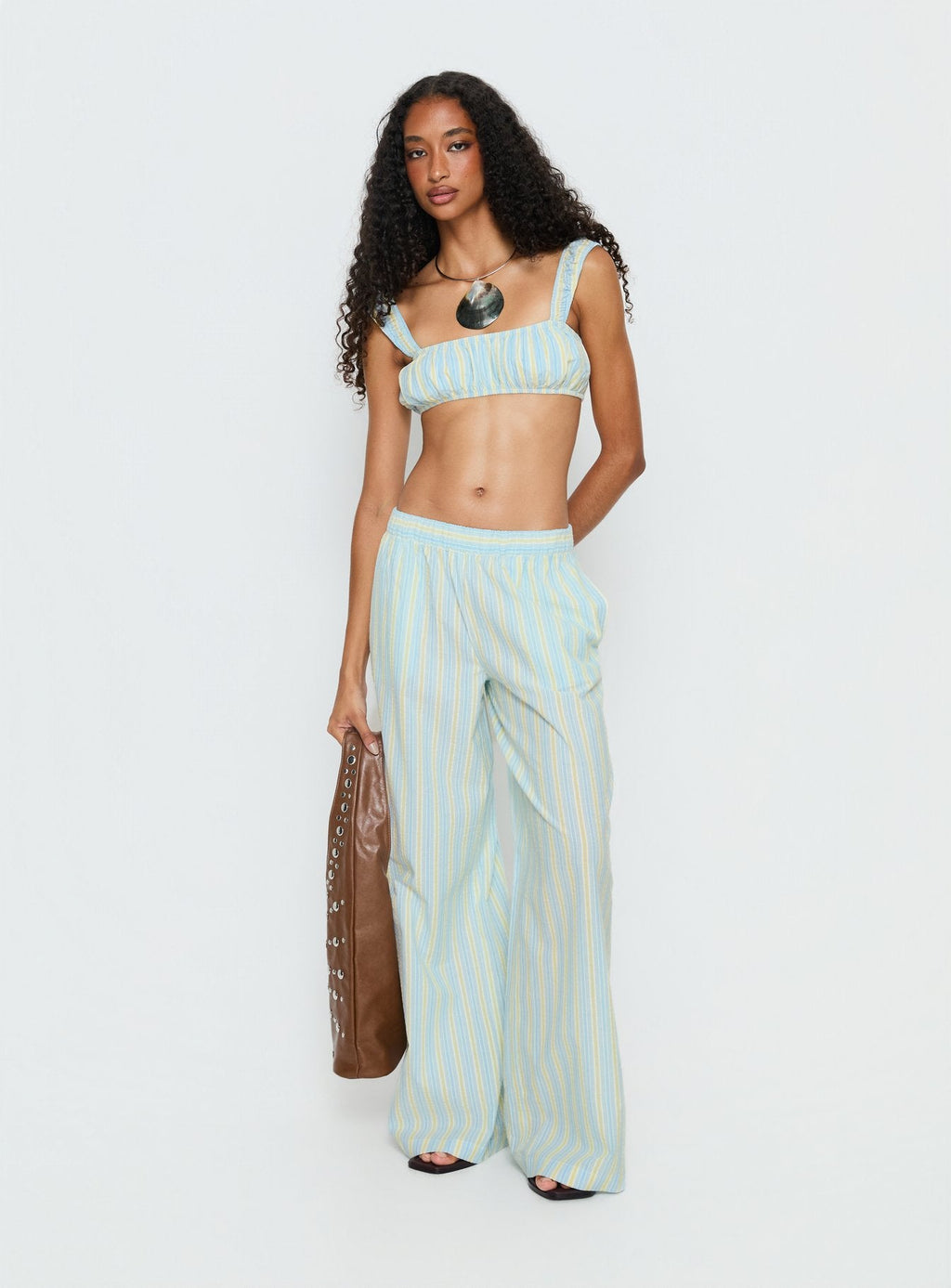Talyssa Elasticated Waist Pants Blue Stripe