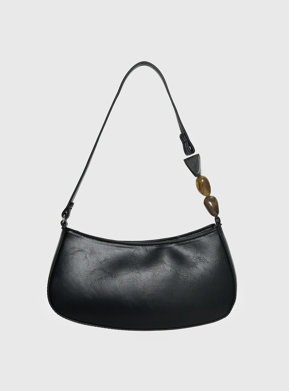 Contradiction Bead Detail Shoulder Bag Black